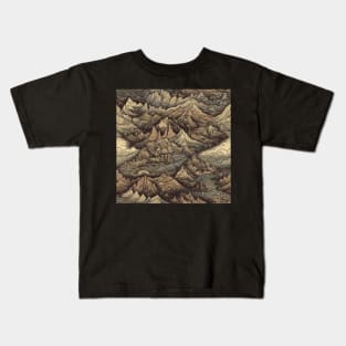 Mountains Painting Dark Kids T-Shirt